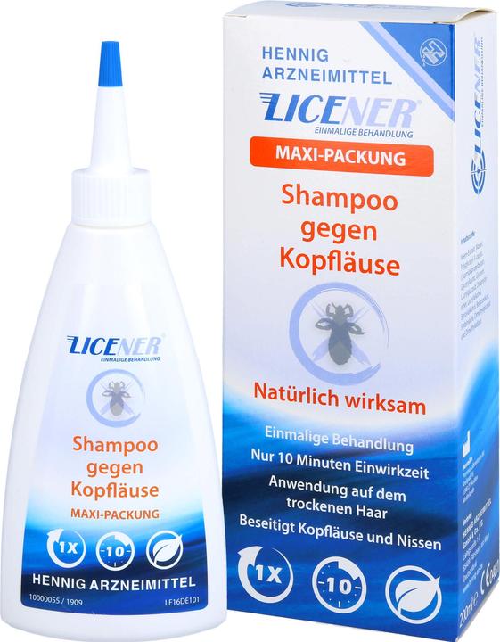 Actual product image Hennig Arzneimittel LICENER Maxi Pack Shampoo against head lice and nits, 200 ml Shampoo (200 ml)
