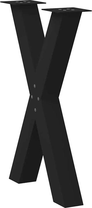 Produktbild VidaXL Esstischbeine X-Form 2 Stk. Schwarz 60x(72-73) cm Stahl Tischbein