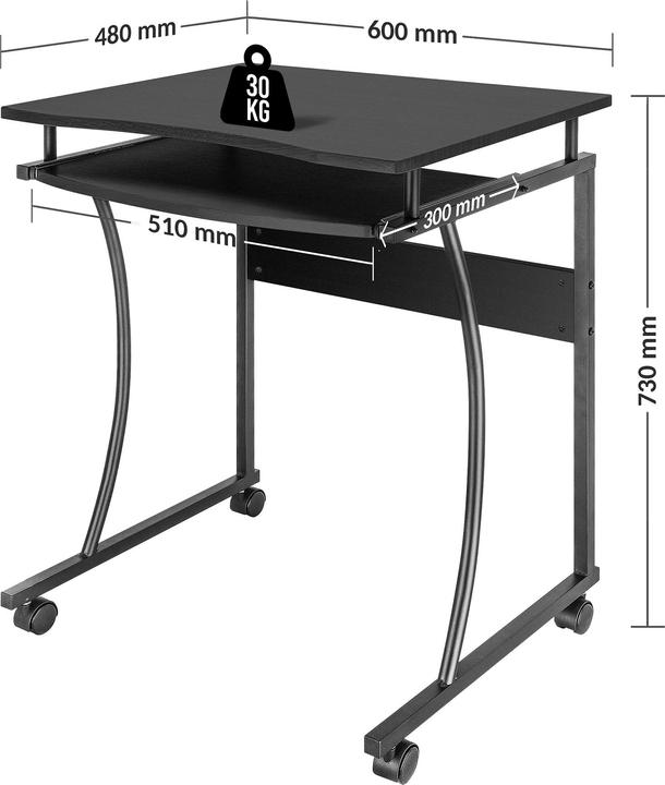 Produktbild Manhattan Kompakter Schreibtisch mit ausziehbarer Tastaturablage