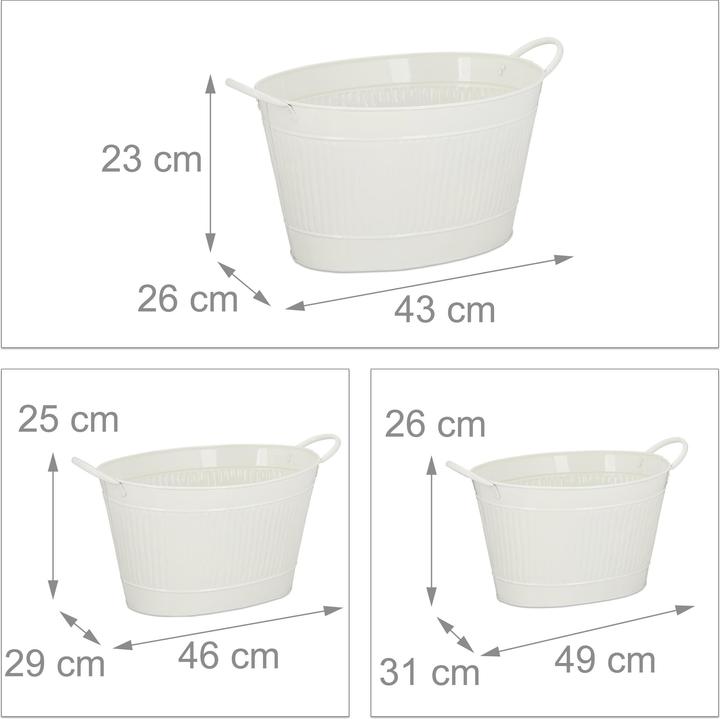 Produktbild Relaxdays Metallwanne (49 cm)