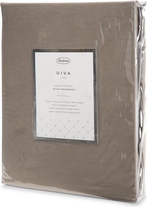 Actual product image Eurofirany Bettzeug 220x200 cm glatt mit Baumwollsatin Hellbraun Dina Diva Linie Farbe (Duvet cover, 220 x 200 cm)