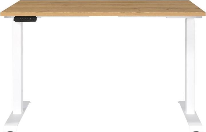 Actual product image Germania JET height-adjustable desk grandson oak rectangular, T-leg frame white 120.0 x 8 (120 x 72 cm)