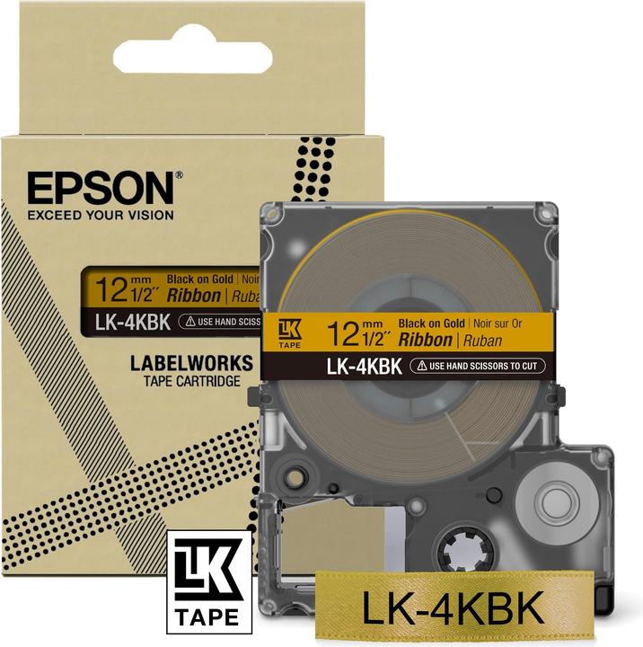 Actual product image Epson Label Cassette Lk-4kbk (1.20 cm, Gold)
