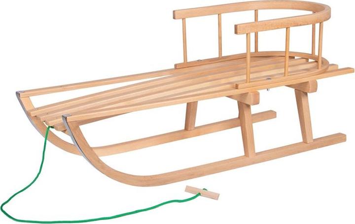 Actual product image No Name Wooden sledge with backrest