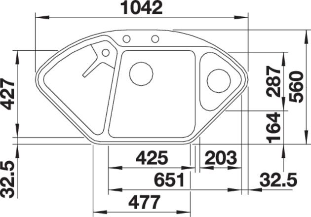 Actual product image Blanco Blancodelta Ii-F (104.20 cm, 56 cm)
