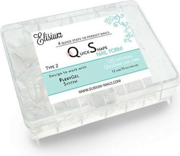 Elisium Quick Shape Nail Form Type2 Moulds Up To Extend Claws 120 Pcs.