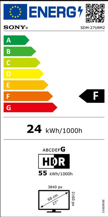Label énergétique Sony Inzone M9 II (3840 x 2160 pixels, 27")