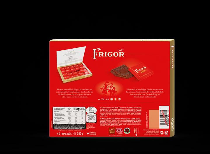 Image du produit Cailler Frigor Carrés Chocolat au Lait Fourré 40 pièces (280 g)