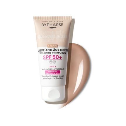 Actual product image Byphasse Anti-Aging Facial Cream With Color Spf 50 Bronze 50ml (Body cream, 50 ml)