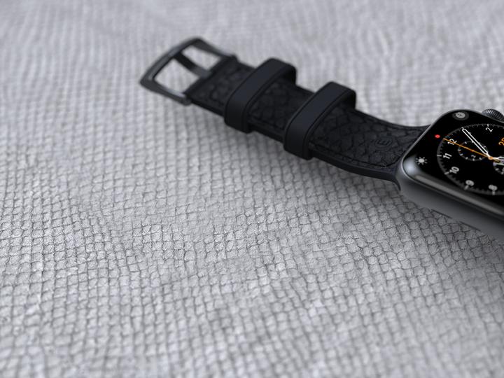 Actual product image Njord Vindur Watch Strap for Apple Watch 44/45mm (45 mm, Vegan Leather, Stainless steel fastener, Salmon leather)