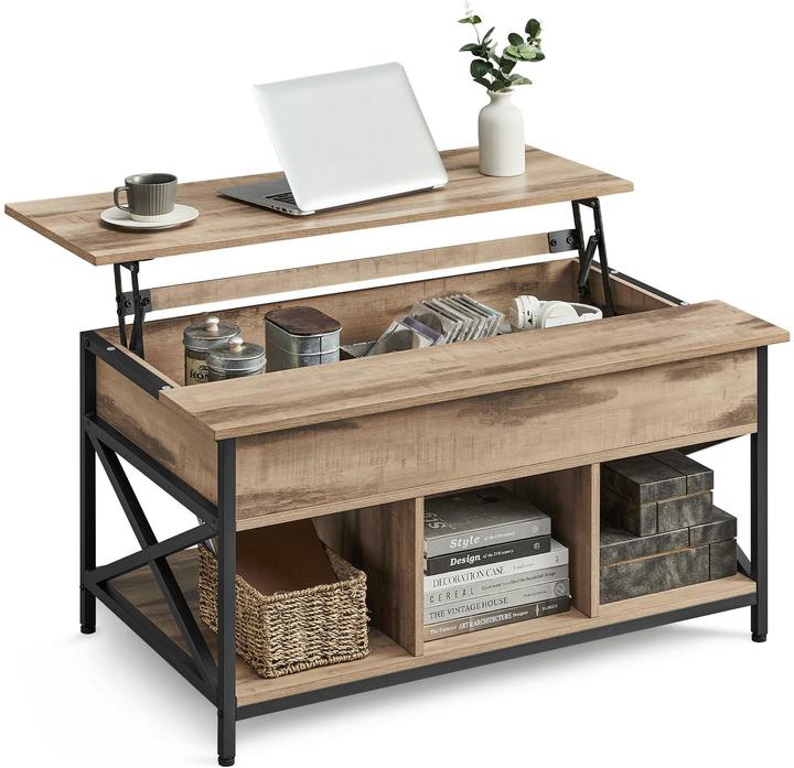 Actual product image Vasagle Couchtisch hellbraun 95,0 x 60,0 x 48,0 / 62,0 cm