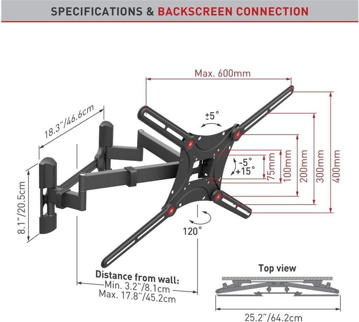 Actual product image Barkan WH 464 (Wall, 90", 60 kg)