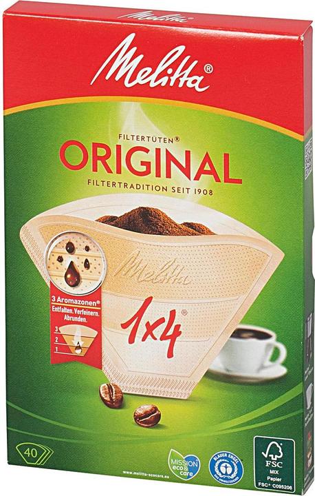 Produktbild Melitta Filtertüten 1x4 Pack 40 Stück