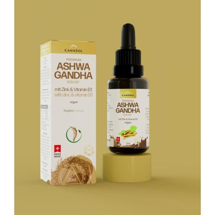 Produktbild Cannsol Premium Ashwagandha KSM-66 mit Zink und Vitamin B1 Tropfen (1 Stück, Öl)
