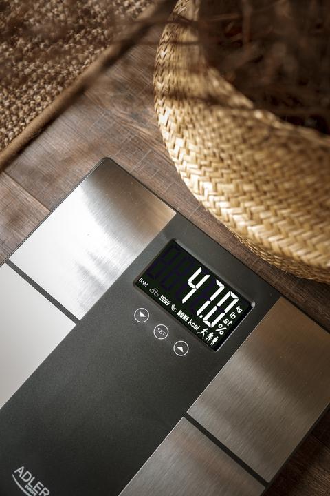 Produktbild Adler AD 8165 Personenwaage Rechteck, Elektronische Personenwaage (225 kg)