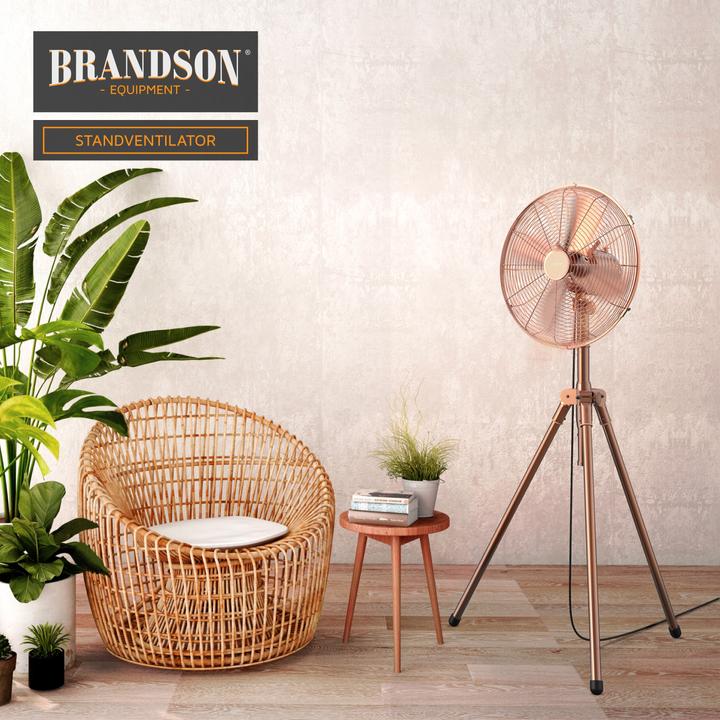 Immagine prodotto Brandson Ventilatore a piantana 49cm Ø, ventilatore 60W, treppiede, alloggiamento in metallo, ventilatore a (64 dB)