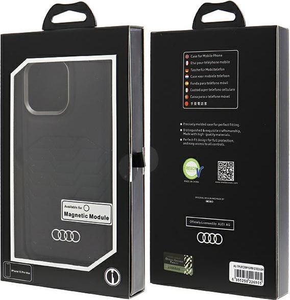 Image du produit Audi Cuir Synthétique MagSafe iPhone 15 Pro Max 6.7" czarny/black hardcase AU-TPUPCMIP15PM-GT/D3-BK (Apple iPhone 15 Pro Max)