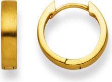 Natsumi Schmuck Klappcreolen Gelbgold 18K/750 Ø 12mm Flach Matt (750/18 K Gelbgold)