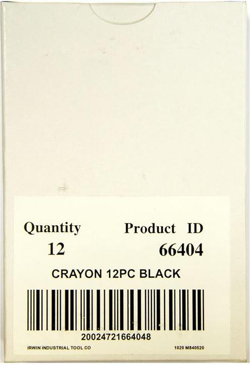 Valori nutrizionali e ingredienti Irwin Gesso per marcare nero per marcare su superfici in legno, cemento-ceramica o metallo (Nero, 1 x)
