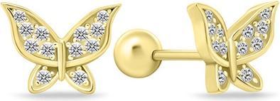 Image du produit Brilio Silver - Boucles d'oreilles plaquées or ludiques Butterflies EA631Y