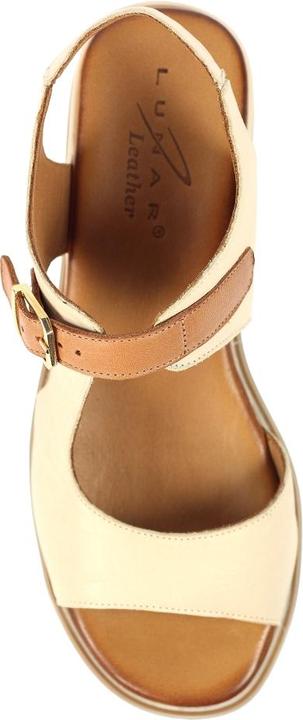 Actual product image Lunar Womens/Ladies Spring Leather Wedge Sandals (39)