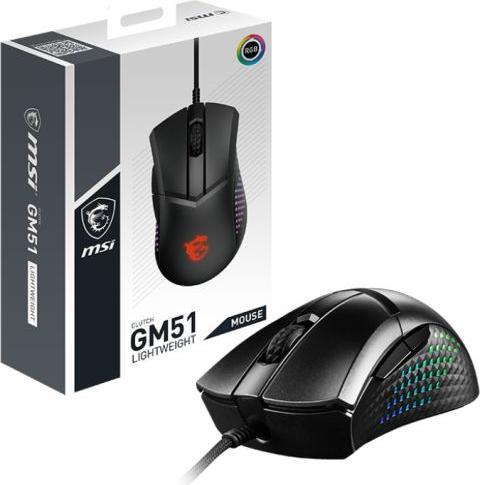 Actual product image MSI CLUTCH GM51 LIGHTWEIGHT mouse Right-hand USB Type-A Optical 26000 DPI (Cable)