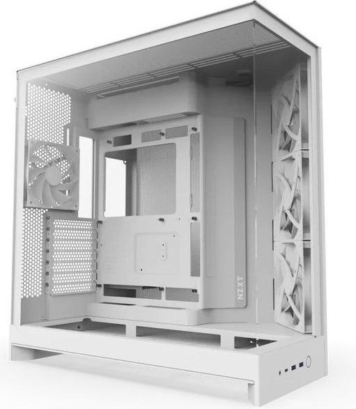 Image du produit NZXT H9 Flow (2025) All White Midi Tower ATX Gaming Gehäuse weiss mit Glasfenster (ATX)