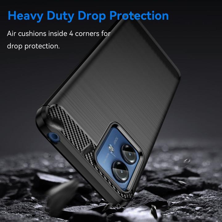 Actual product image König Design Protective mobile phone case for Motorola Moto G14 Case Cover Carbon Bumper Case Shell (Motorola Moto G14)