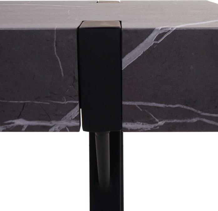 Produktbild Mendler TV-Rack HWC-L54, Metall 42x120x40cm Marmor-Optik grau