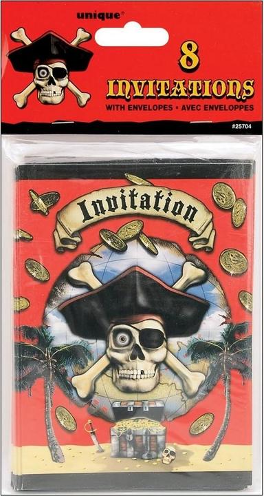 Produktbild Unique Party PiratenKopfgeld Einladungen (8erPack) (8 Stk.)