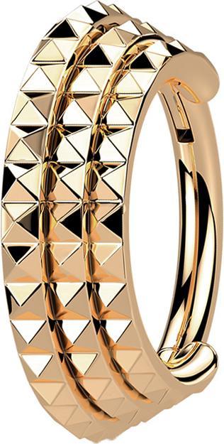 Star Piercing Micro Segmentring klappbar rosegold seitlich drei linien Pyramiden (Chirurgenstahl 316L, ohne Messing)
