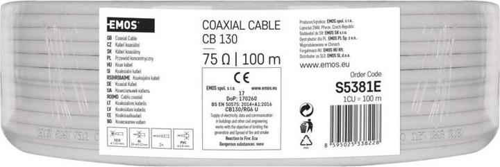 Immagine prodotto Emos Cavo coassiale CB130, 100m (Cavi antenna)
