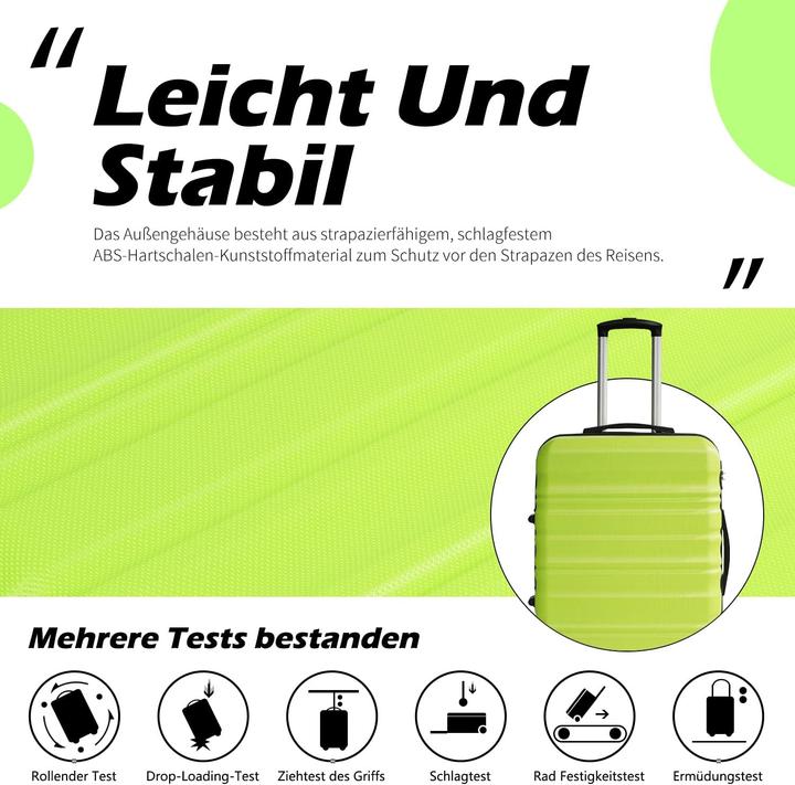 Actual product image Coolife 3-teiliges Hartschalen-Koffer-Set (93 l, Hand luggage (up to 50 litres), M (50 - 90l), L (90 - 115l))