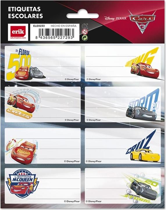 Image du produit Cars Voitures - autocollants pour carnets ou livres (16 pcs)