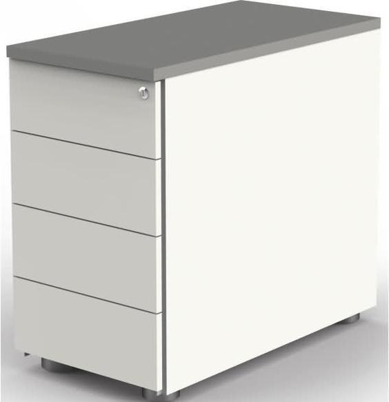 Produktbild Kerkmann Move Standcontainer weiss grafit 4 Auszüge