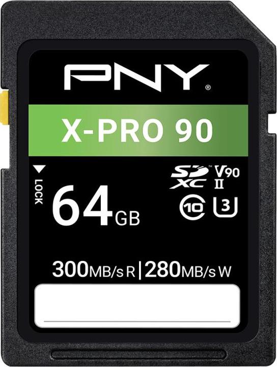 PNY SD XC Card X-PRO 90 U3 V90 UHS-II (64 GB, SDXC, U3, UHS-II)