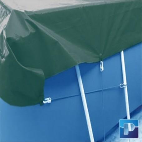 Image du produit Laghetto Couverture d’hivernage à tendeurs pour piscine de 6,60 x 12,70m de dimensions d'eau.