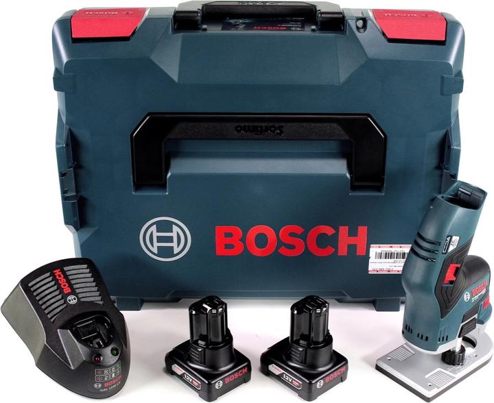 Produktbild Bosch Professional Bosch GKF 12V-8 Professional Akku Kantenfräse 12V + 2x Akku 6,0 Ah + Ladegerät + L-Boxx