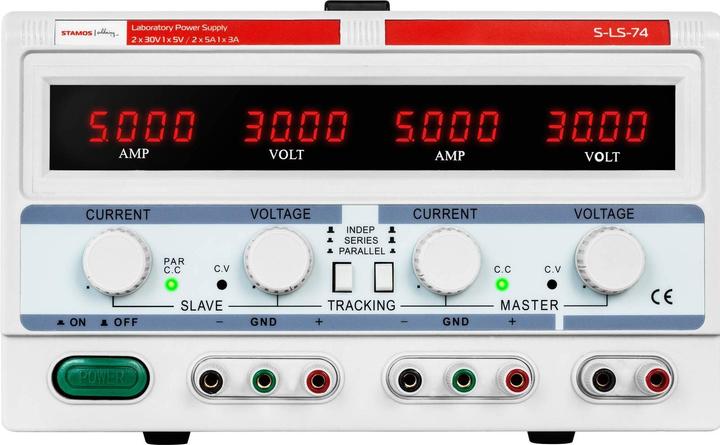 Produktbild Stamos Labornetzgerät regelbar Labornetzteil Netzgerät Netzteil Trafo 2 x 30 V /5 A DC