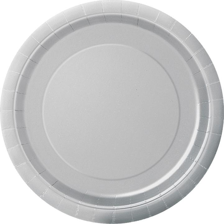 Produktbild Unique Silberne Pappteller 17cm (8Stk) (8 x)