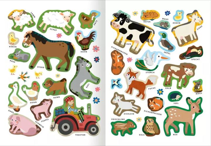 Actual product image Sticker book, picture encyclopaedia - animals