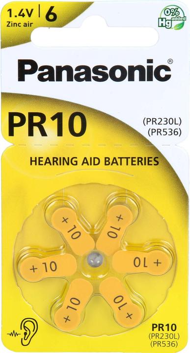 Produktbild Panasonic Batterie f. Hörgeräte PR 10, 6 St (6 Stk.)