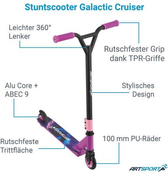 Actual product image Juskys Stunt Scooter Galactic Cruiser