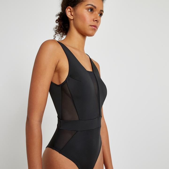 Actual product image La Redoute Collections Swimming costume with tulle inserts (36)
