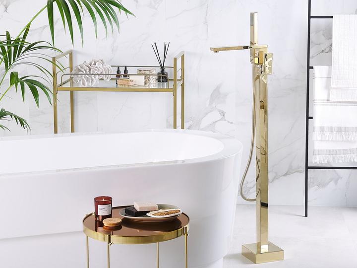 Image du produit Beliani Mélangeur bain-douche sur pied or brillant 120 cm DELLA