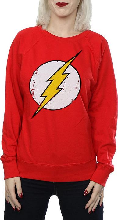 Actual product image The Flash Womens/Ladies Distressed Logo Cotton Sweatshirt (XXL)