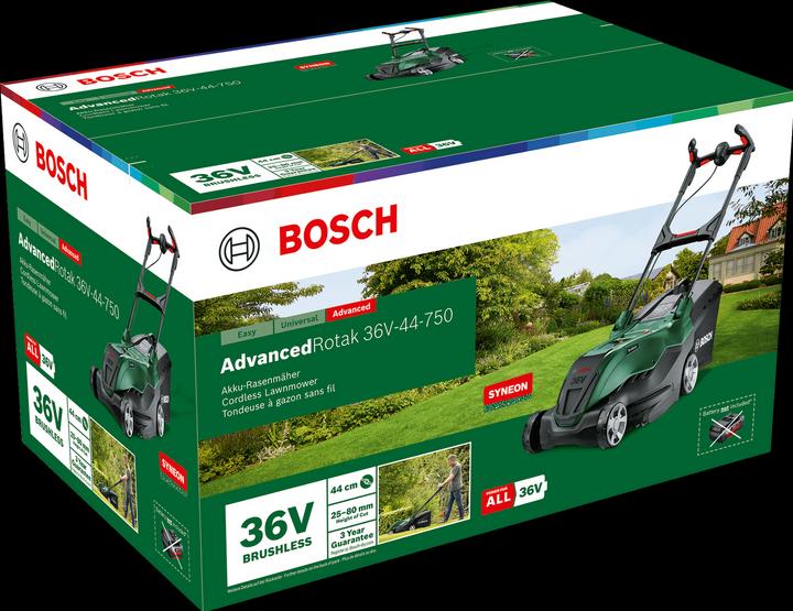Actual product image Bosch Home & Garden AdvancedRotak 36V-44-750 cordless lawn mower, without battery (Rechargeable battery operated)