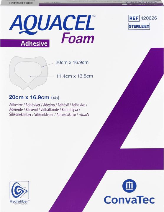 Produktbild Aquacel Ag Schaumverband adhäsiv 20x16.9cm Sakral (5 x)