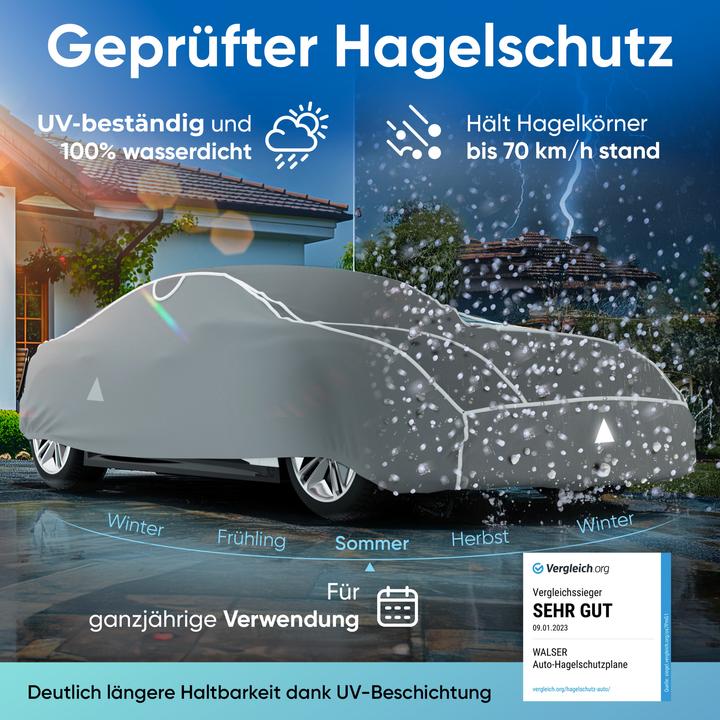 Actual product image Walser Car Hail Protection Tarpaulin Hybrid UV Protect, Hail Protection Garage Size L