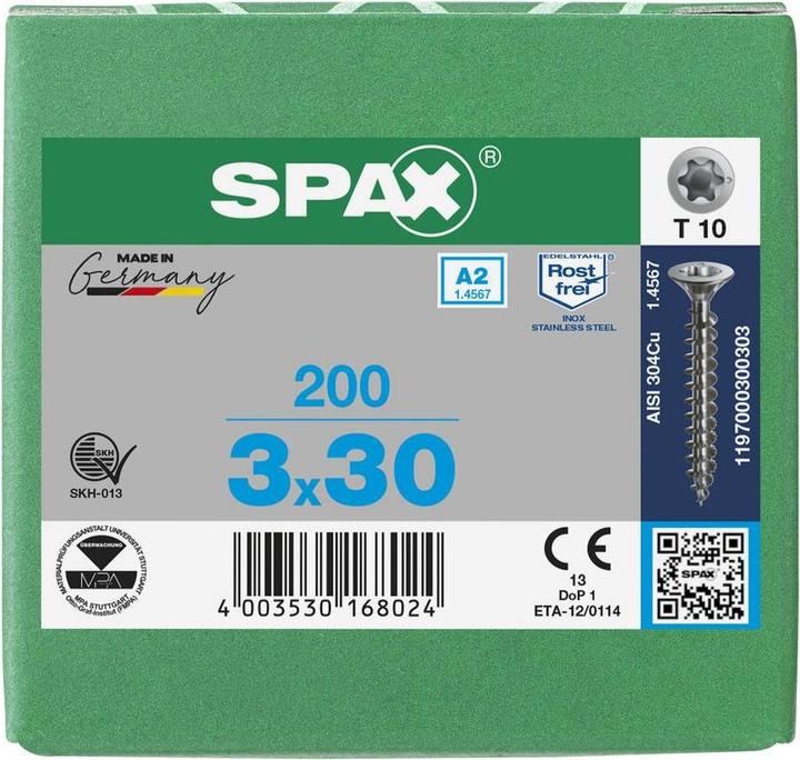 Produktbild Spax Spanplattenschrauben A2 (200 Schrauben pro Stück)